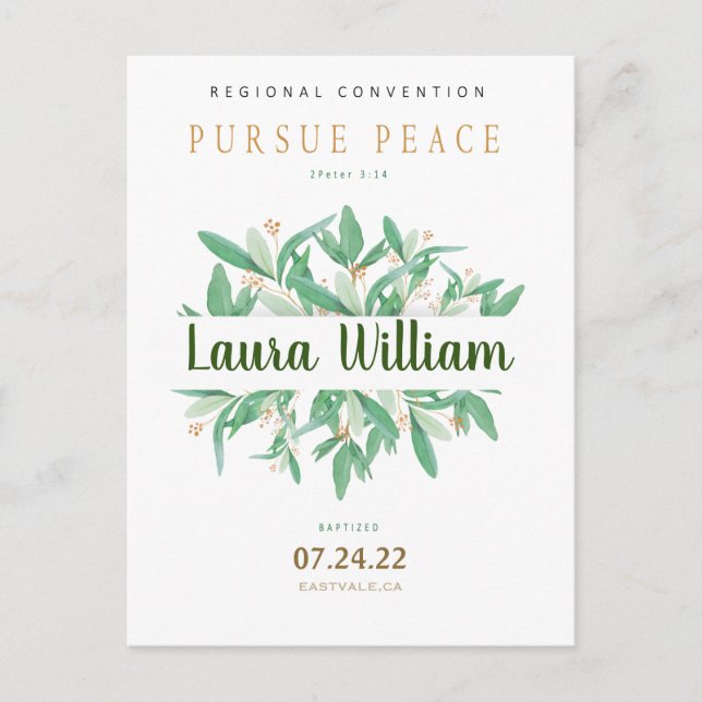 NameAngepasste 2022 JW Convention Taufe Postkarte (Vorderseite)