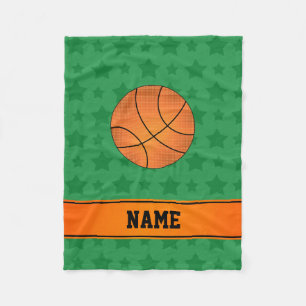 Namebasketball-Grünsterne Fleecedecke
