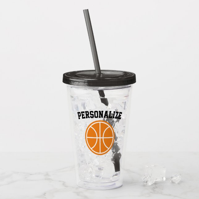 Namebasketballacryltrommelglas Acryltrinkbecher (Vorderseite Ice)