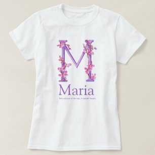 Namebedeutungs-Orchideenkunst Maria-Mädchen M T-Shirt