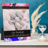 Named Best Cat Ever Photo Template Pink Abstract