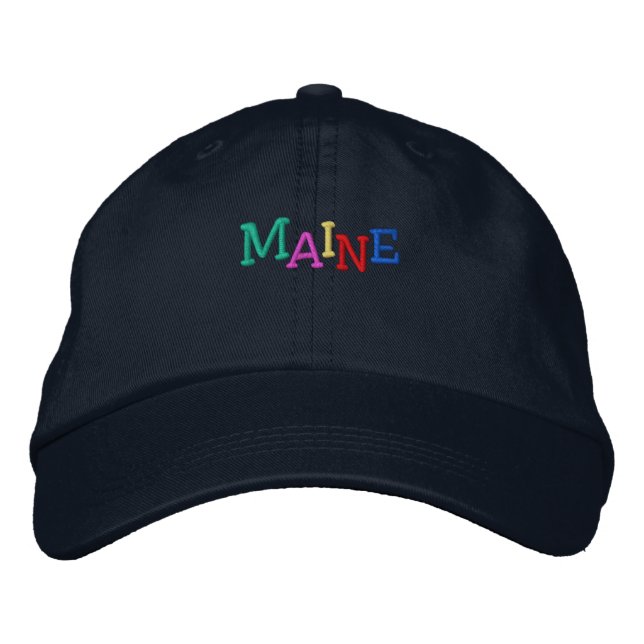 Namedrop Nation_Maine mehrfarbig Bestickte Kappe (Vorderseite)