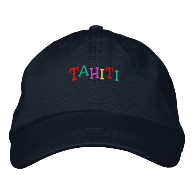 Namedrop Nation_Tahiti mehrfarbig Bestickte Baseballkappe (Vorderseite)