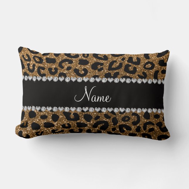 NamegoldGlitter Cheetahdruck Lendenkissen (Vorderseite)