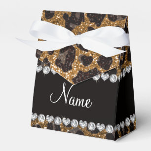 NamegoldGlitter-Leoparddruck Geschenkschachtel