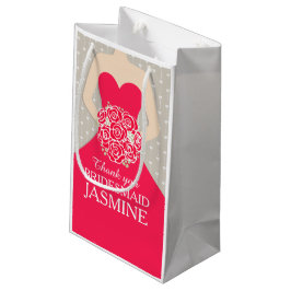 Namehochzeitsbrautjungfernkleiderrottasche Kleine Geschenktüte