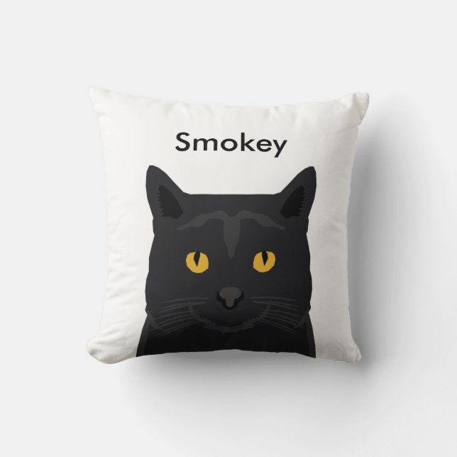 Namekatzenkissen - kundengerechte schwarze Katze Kissen (Vorderseite)