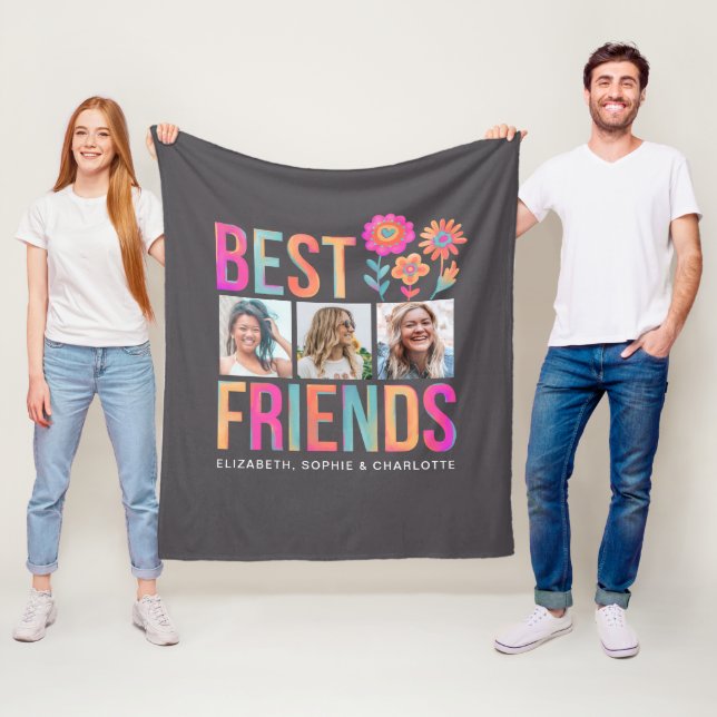 Namen der besten Freunde von Fotocollage-BESTE FRE Fleecedecke (Beispiel)