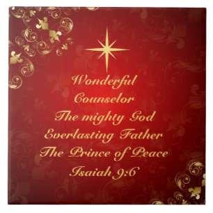 Namen der Bibel Gottes Verse Isaiah 9:6, Weihnacht Fliese