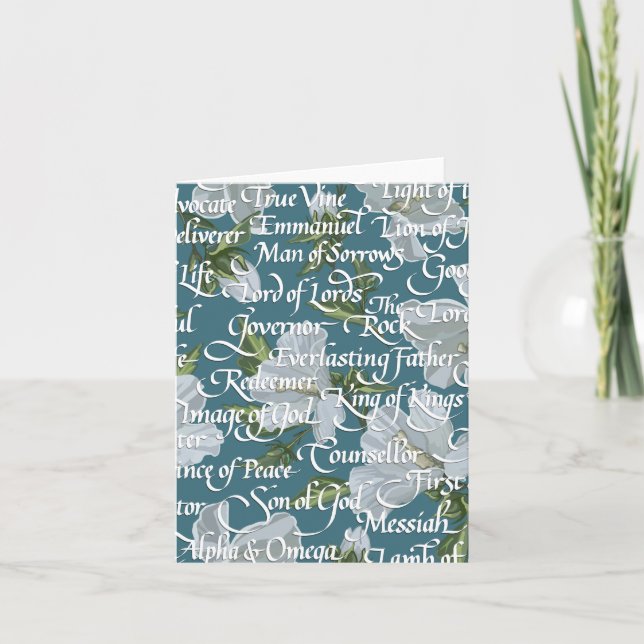 Namen der christlichen Kalligraphie Karte (Vorderseite)