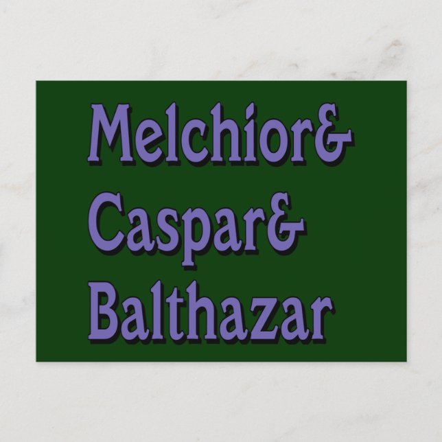 Namen der drei Wisamen Feiertagspostkarte (Vorderseite)