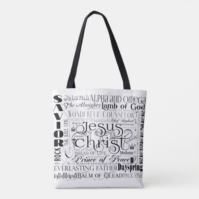 Namen der Jesus-Typografie-Taschen-Tasche Tasche (Rückseite)