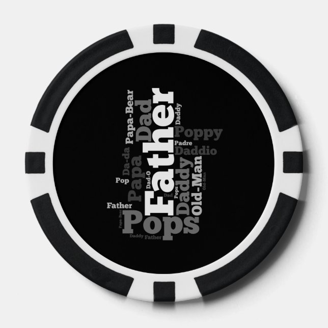 Namen der Vatertagskollektion des Vaters Pokerchips (Vorderseite)
