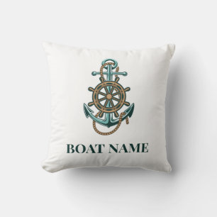 Namen des Bootes Nautical Anchor Segeln hinzufügen Kissen