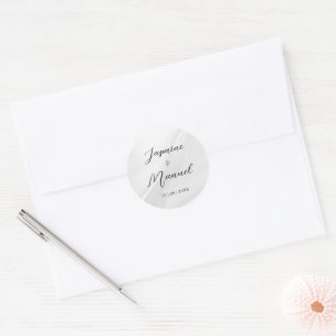 Namen des Paares Weiße Hochzeitsgeschenke Runder Aufkleber