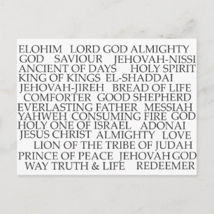 NAMEN GOTTES POSTKARTE