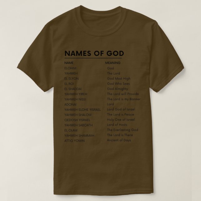 Namen Gottes T-Shirt (Design vorne)
