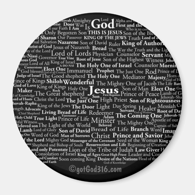 Namen Gottes und Jesus gotGod316.com Magnet (Vorne)