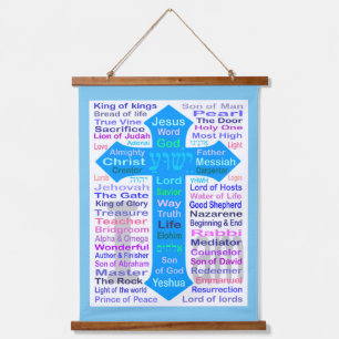 Namen Gottes und Jesus Wandteppich Mit Holzrahmen