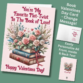 Namen hinzufügen, Bücher Blume Rosa Valentinstag Karte