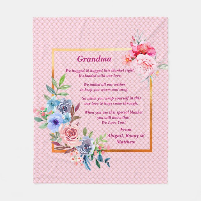 Namen hinzufügen, jeden Text ändern, den wir in di Fleecedecke (Vorderseite)