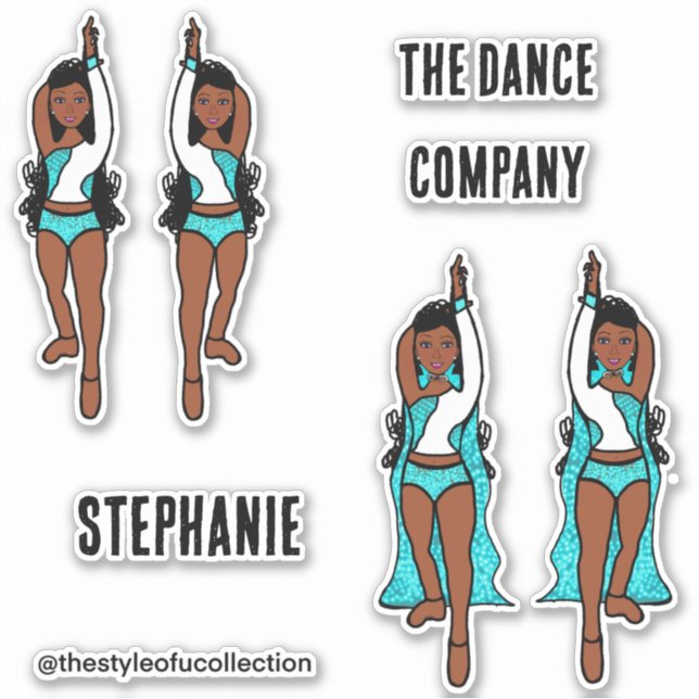Namen hinzufügen Majorette / Tänzer Stickers Aqua  Aufkleber (Vorderseite)