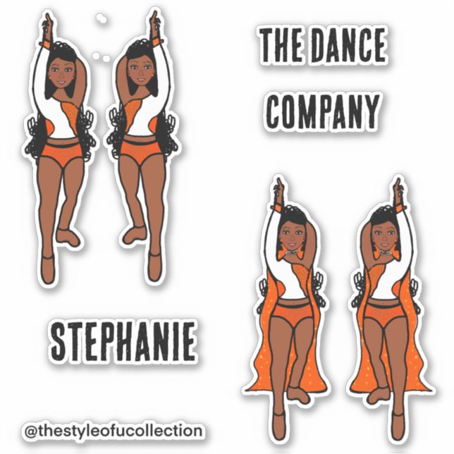 Namen hinzufügen Majorette / Tänzerkleber Orange S Aufkleber (Vorderseite)