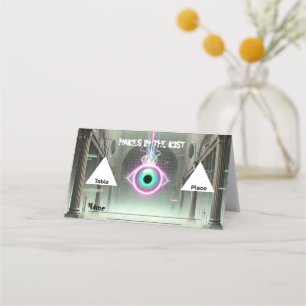 👁️ "Namen im Nebel" Weiße Platzkarte 👁️