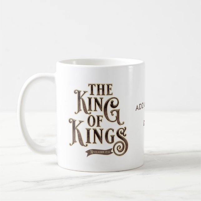 Namen Jesu Christi Der König der Könige Bibel Kaffeetasse (Links)