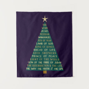 Namen Jesu Weihnachtsbaum Wandteppich