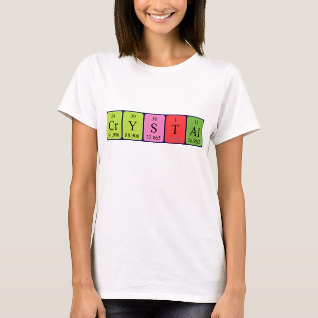 Namen-KristallShirt der periodischen Tabelle T-Shirt (Vorderseite)