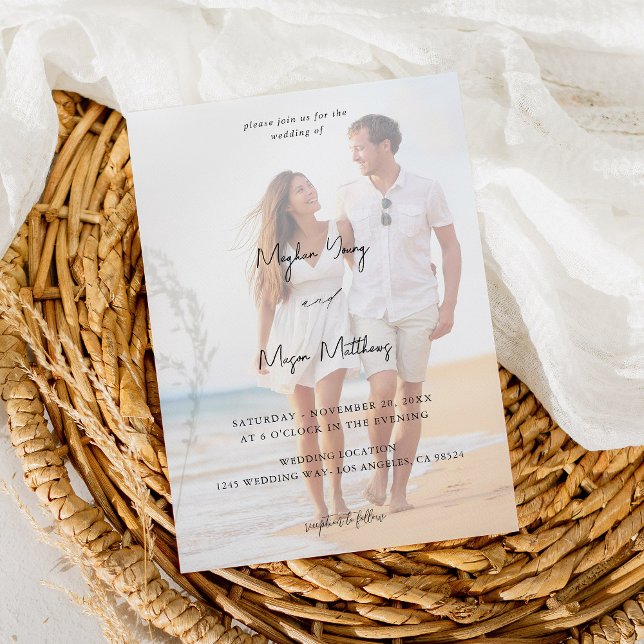 Namen Modernes Foto 6 Hochzeit V3 Einladung (Von Creator hochgeladen)