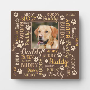 Namen personalisierter Fotos Brauner Hund Fotoplatte