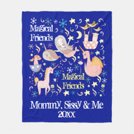 Namen, Schneeflocken, Narwhal Mermaid Unicorn Drac Fleecedecke