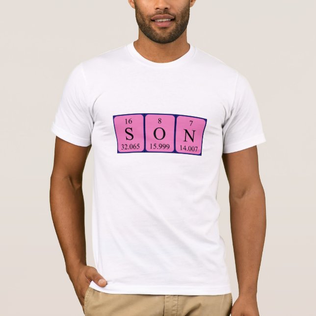 Namen-Shirt der periodischen Tabelle des Sohns T-Shirt (Vorderseite)