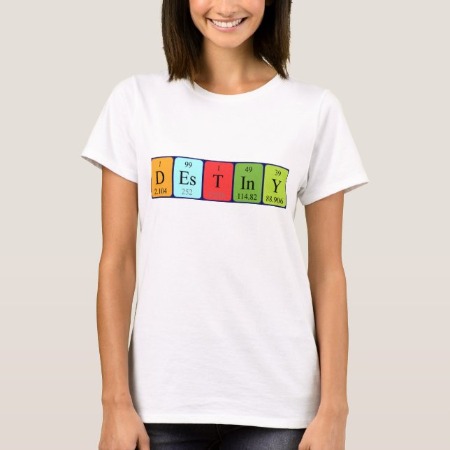 Namen-Shirt der periodischen Tabelle des T-Shirt (Vorderseite)
