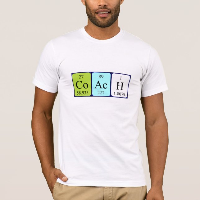 Namen-Shirt der periodischen Tabelle des Trainers T-Shirt (Vorderseite)