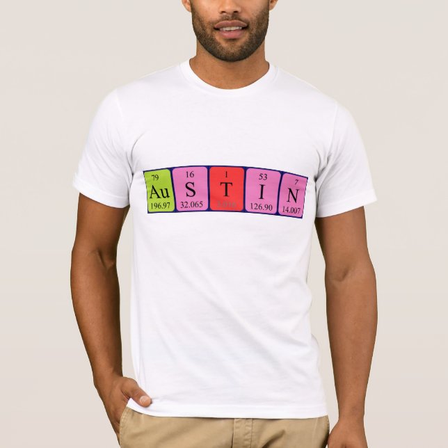Namen-Shirt periodischer Tabelle Austins T-Shirt (Vorderseite)