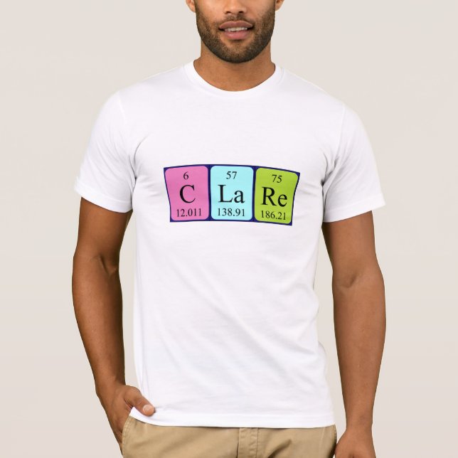 Namen-Shirt periodischer Tabelle Clares T-Shirt (Vorderseite)