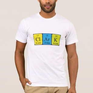 Namen-Shirt periodischer Tabelle Clarks T-Shirt