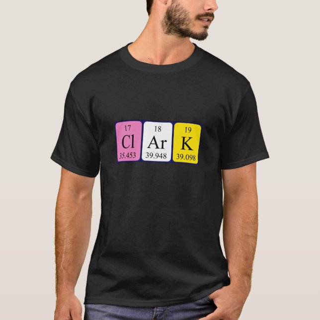 Namen-Shirt periodischer Tabelle Clarks T-Shirt (Vorderseite)