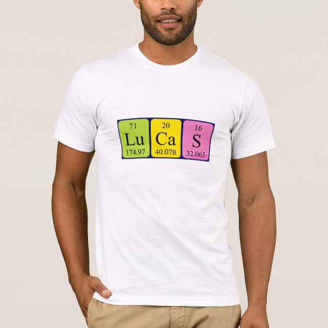Namen-Shirt periodischer Tabelle Lucas T-Shirt (Vorderseite)