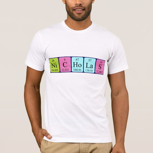Namen-Shirt periodischer Tabelle Nicholas T-Shirt (Vorderseite)