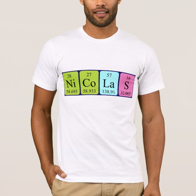 Namen-Shirt periodischer Tabelle Nicolas T-Shirt (Vorderseite)