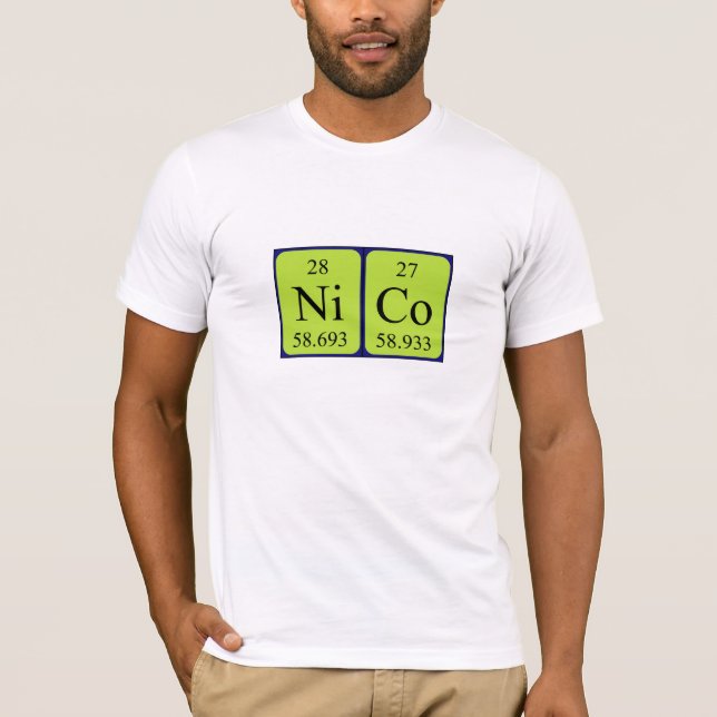 Namen-Shirt periodischer Tabelle Nicos T-Shirt (Vorderseite)