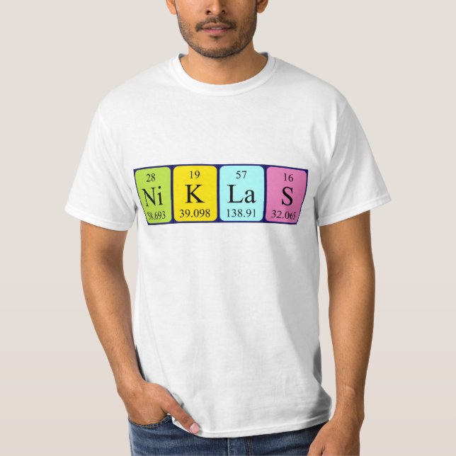 Namen-Shirt periodischer Tabelle Niklas T-Shirt (Vorderseite)