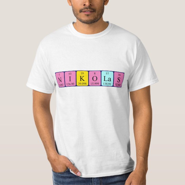 Namen-Shirt periodischer Tabelle Nikolas T-Shirt (Vorderseite)