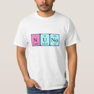 Namen-Shirt periodischer Tabelle Nuno T-Shirt