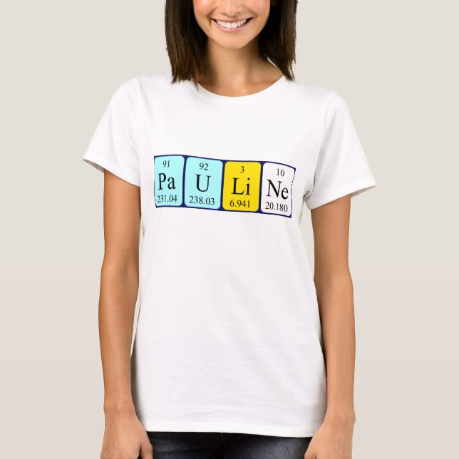 Namen-Shirt periodischer Tabelle Pauline T-Shirt (Vorderseite)