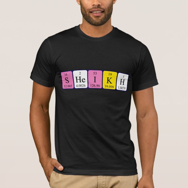 Namen-Shirt periodischer Tabelle Scheichs T-Shirt (Vorderseite)